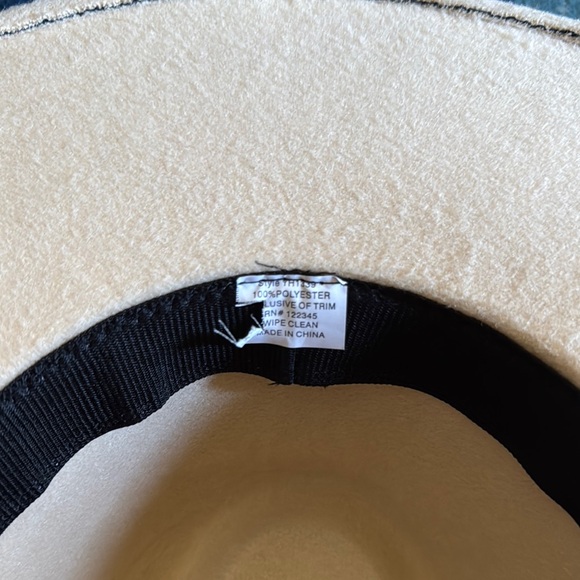 Cream Wide-Brim Hat with Brown Band - Picture 6 of 8